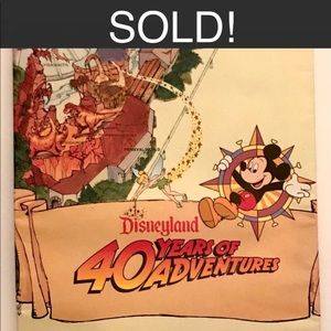 Disneyland 40th Anniversary 1995 Park Map & Stamp